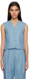 Loulou Studio Blue Arup Vest In Blue