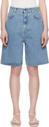 Loulou Studio Blue Isu Denim Shorts In Washed Light Blue