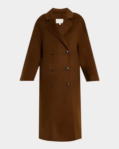 Loulou Studio Borneo Double-breasted Wool-cashmere Coat In Wood