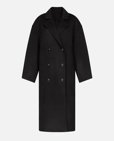 Loulou Studio Borneo Lds Long Coat In Black