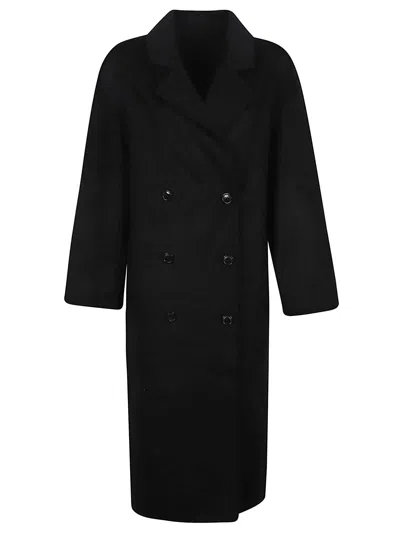 Loulou Studio Borneo Lds Long Coat In Black