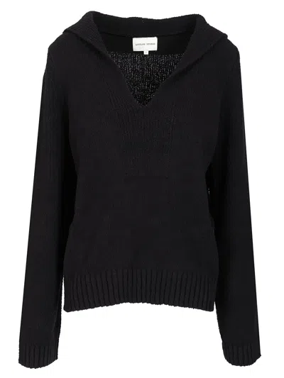 Loulou Studio Bouclette Cotton Sweater In Black