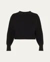 Loulou Studio Boxy Cashmere Crewneck Sweater In Black
