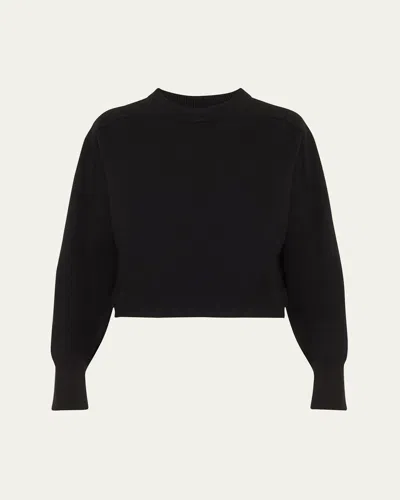 Loulou Studio Boxy Cashmere Crewneck Sweater In Black