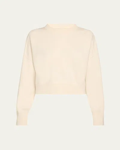 Loulou Studio Boxy Cashmere Crewneck Sweater In Ivory