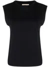 Loulou Studio Brani Sleeveless Cotton T-shirt In Black  