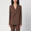 Loulou Studio Brown Double-breasted Wool Jacket In Brown