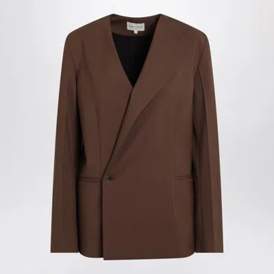 Loulou Studio Brown Double-breasted Wool Jacket