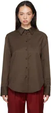 Loulou Studio Brown Eliana Shirt In Choco