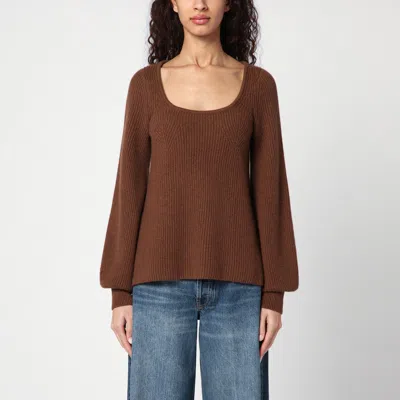 Loulou Studio Brown Ribbed Cashmere Jumper