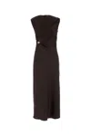 Loulou Studio Abito Roan In Seta Marrone  Donna In Black