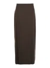 Loulou Studio Brown Skirt With Pencil Deisgn And Side Closure In Wool Woman In Brown