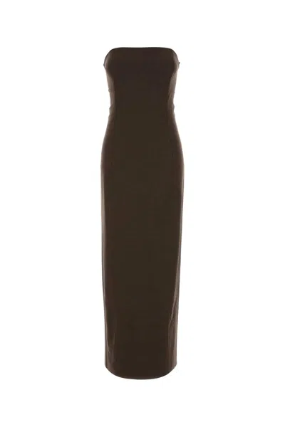 Loulou Studio Brown Stretch Wool Shilo Dress