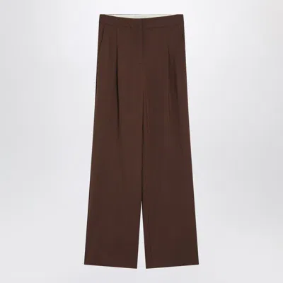 Loulou Studio Brown Wide Pants In Wool