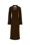 Loulou Studio Brown Wool Blend Ari Dress In Brown