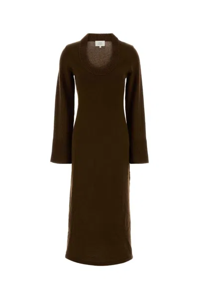 Loulou Studio Brown Wool Blend Ari Dress
