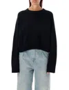 Loulou Studio Bruzzi Cropped Wool And Cashmere Sweater In Black