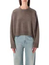 Loulou Studio Bruzzi Cropped Wool And Cashmere Sweater In Silver
