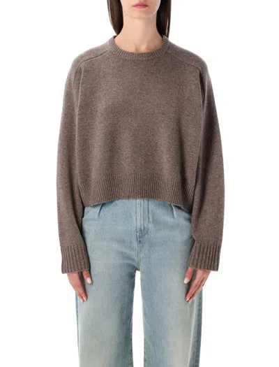 Loulou Studio Bruzzi Cropped Wool And Cashmere Sweater In Silver
