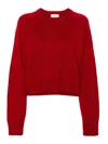 Loulou Studio Logo-embroidered Sweater In Dark Red