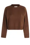 Loulou Studio Bruzzi Lds Cropped Sweater In Brown