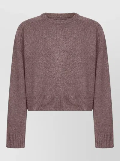 Loulou Studio Bruzzi Womens Cropped Crew Neck Sweater In Purple