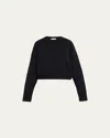 Loulou Studio Bruzzi Wool-cashmere Raglan-sleeve Crop Sweater In Black