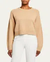 Loulou Studio Bruzzi Wool-cashmere Raglan-sleeve Crop Sweater In Neutral