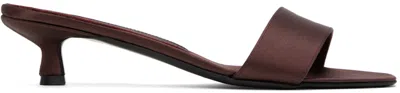 Loulou Studio Burgundy Elys Mules In Midnight Bordeaux