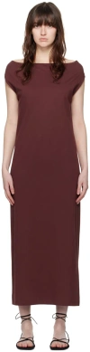 Loulou Studio Burgundy Martial Maxi Dress In Midnight Bordeaux