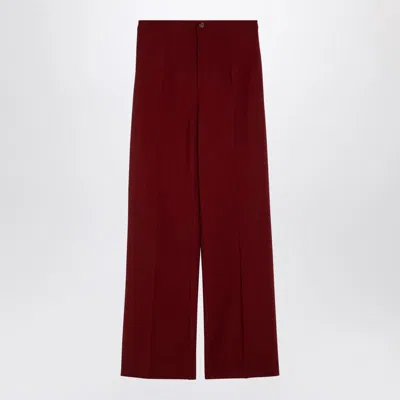 LOULOU STUDIO LOULOU STUDIO BURGUNDY PALAZZO TROUSERS