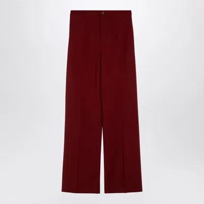 LOULOU STUDIO LOULOU STUDIO BURGUNDY PALAZZO TROUSERS