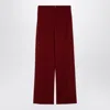 Loulou Studio Burgundy Wool Palazzo Trousers
