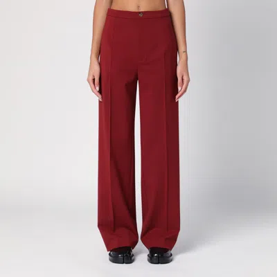 Loulou Studio Burgundy Wool Palazzo Trousers In Red