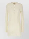 Loulou Studio Button Detail Crew Neck Long Sleeves