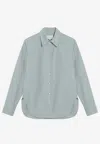 Loulou Studio Gray Fog Shirt In Cotton In Gray