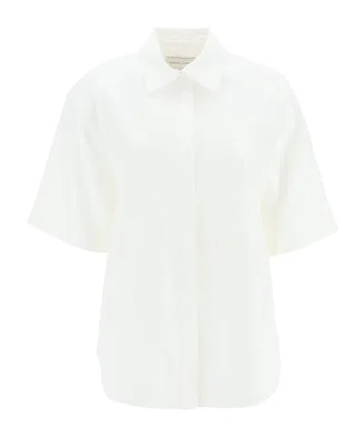 Loulou Studio Buttoned Short-sleeved Shirt In White