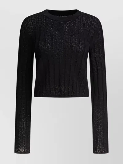 LOULOU STUDIO CABLE KNIT CROPPED SWEATER
