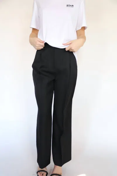 LOULOU STUDIO CADAR WIDE LEG PANTS IN BLACK