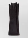 Loulou Studio Dark Brown Leather And Calf Hair Edna Gloves In Black