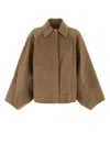 Loulou Studio Camel Wool Blend Camila Coat In Taupe