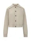 Loulou Studio Lune Boxy Shirt In Virgin Wool In Grey