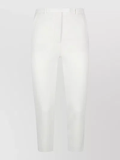 Loulou Studio Carlo Cropped Straight Leg Pants Belted In White