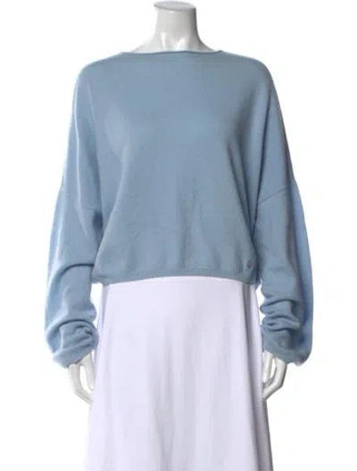 Pre-owned Loulou Studio Cashmere Bateau Neckline Sweater In Blue