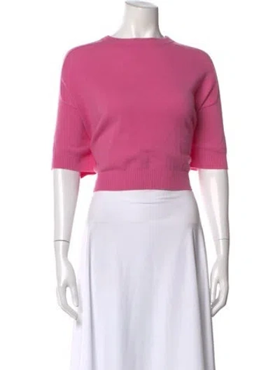 Pre-owned Loulou Studio Cashmere Crew Neck Crop Top In Pink