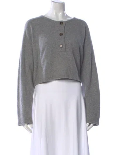 Pre-owned Loulou Studio Cashmere Crew Neck Sweater In Gray