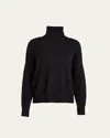 Loulou Studio Cashmere Drop-shoulder Turtleneck Sweater In Black