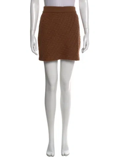Pre-owned Loulou Studio Cashmere Mini Skirt In Brown