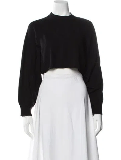 Pre-owned Loulou Studio Cashmere Mock Neck Sweater In Black