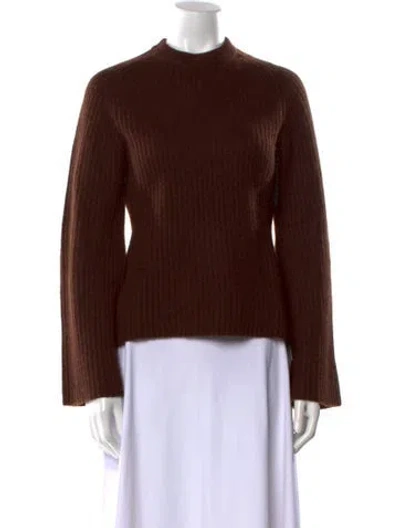 Pre-owned Loulou Studio Cashmere Mock Neck Sweater In Brown